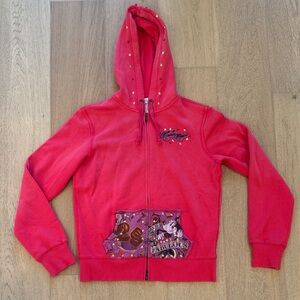 Disney Parks Minnie Mouse Born To Be Fabulous Full Zip Hooded Sweatshirt Large